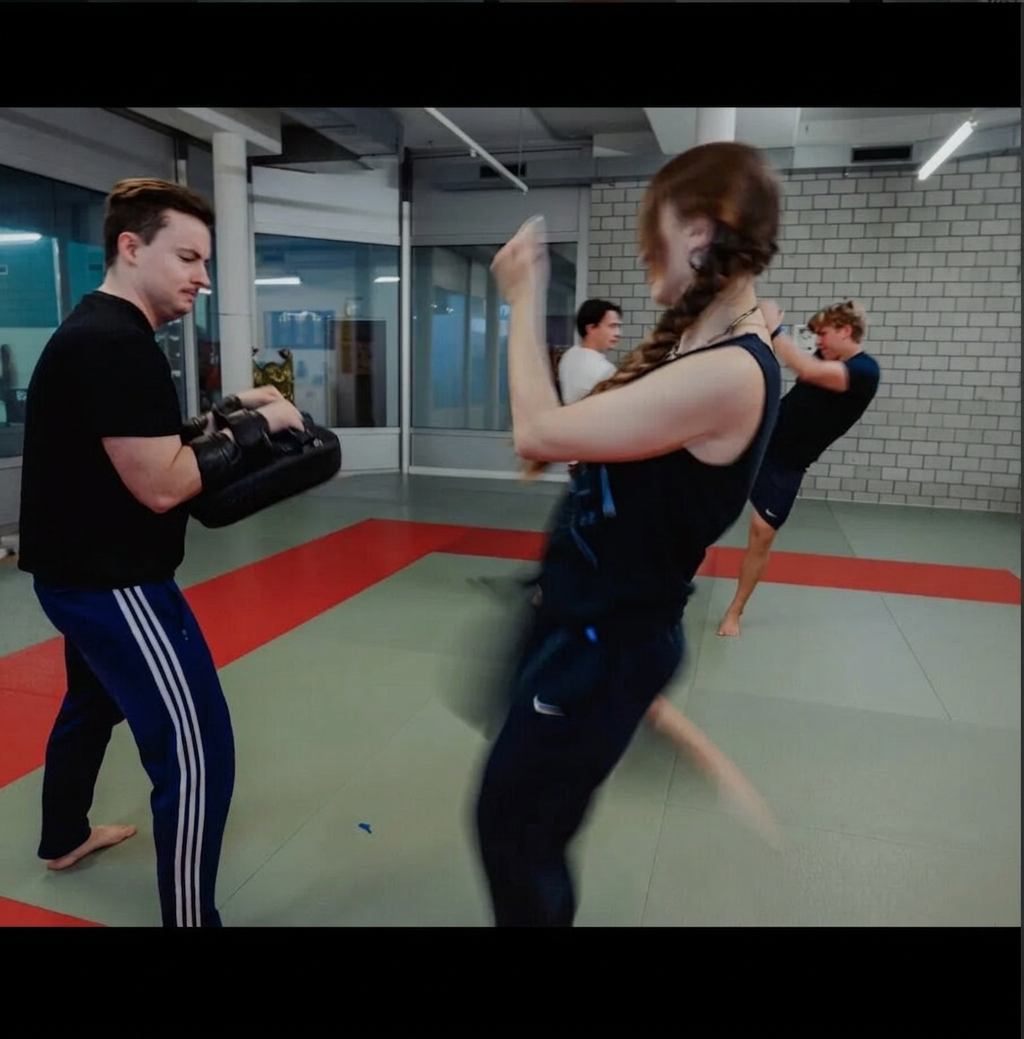 Kick-Training mit Pads im Asia Budo Center